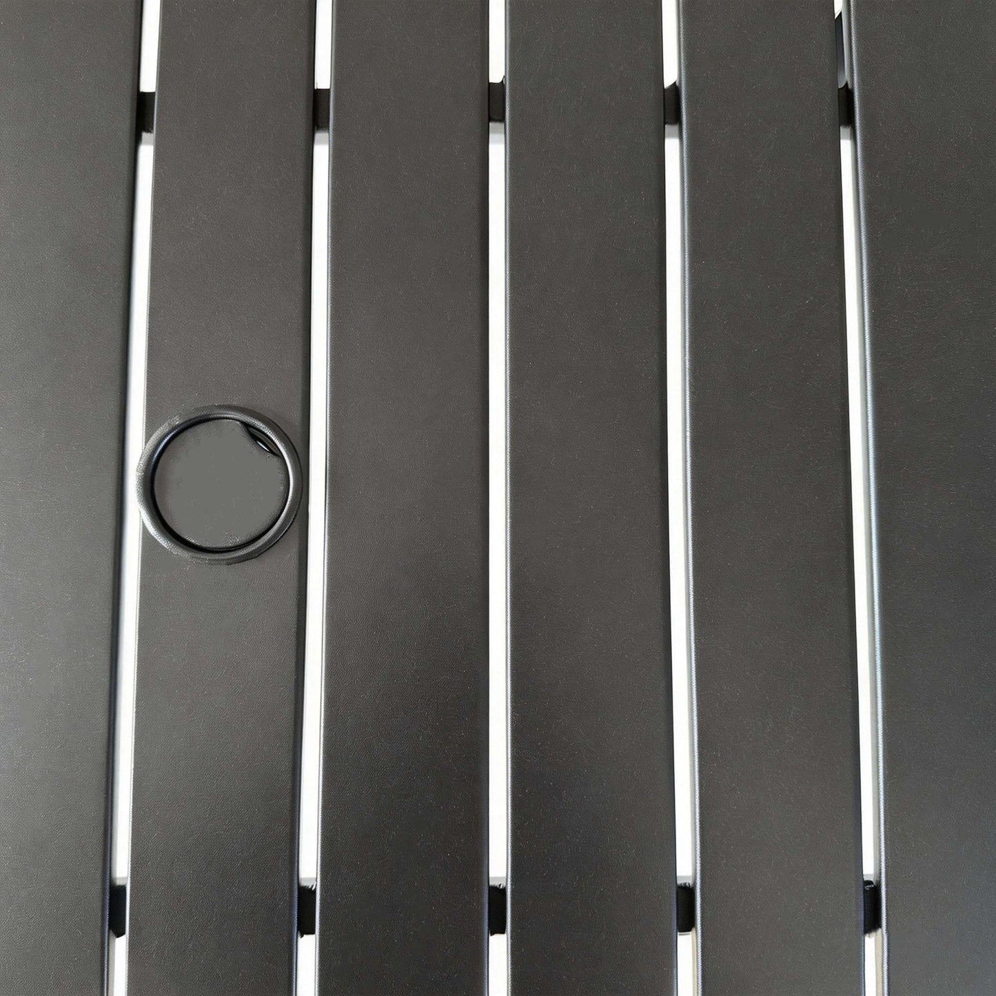Metal Steel Slat Patio Dining Table Square Backyard Bistro Table Outdoor Furniture Garden Table