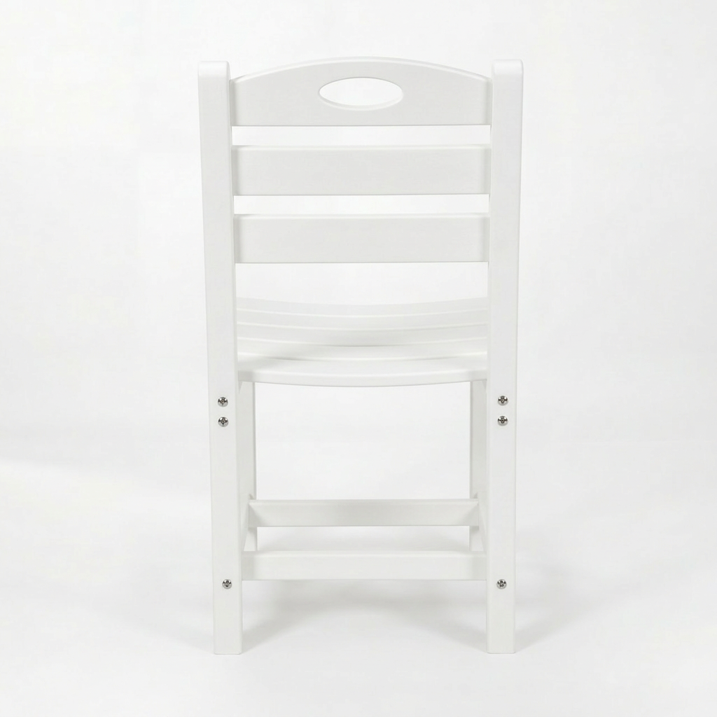 Set of 2 White HDPE Patio Dining Chairs, Armless Outdoor Side Chairs