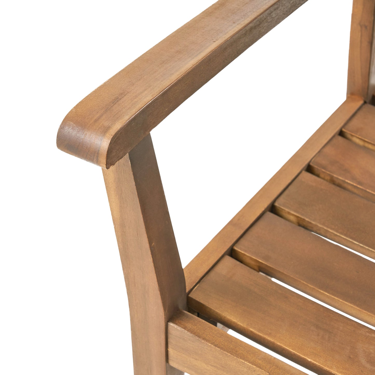 STAMFORD Dining Chairs Set of 2,Acacia Wood Patio Armchair,for Backyard, Poolside, Garden,Teak