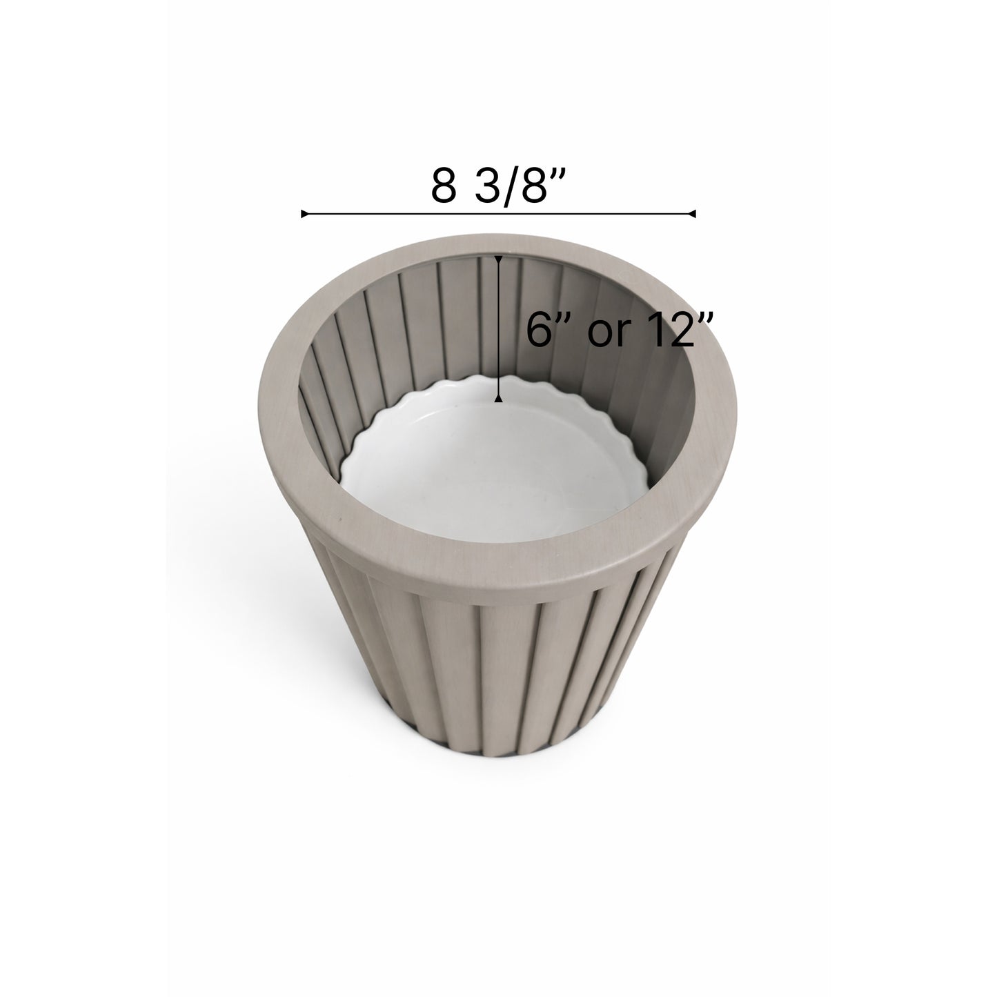 Round Strata Column Planter MD - Grey Brown