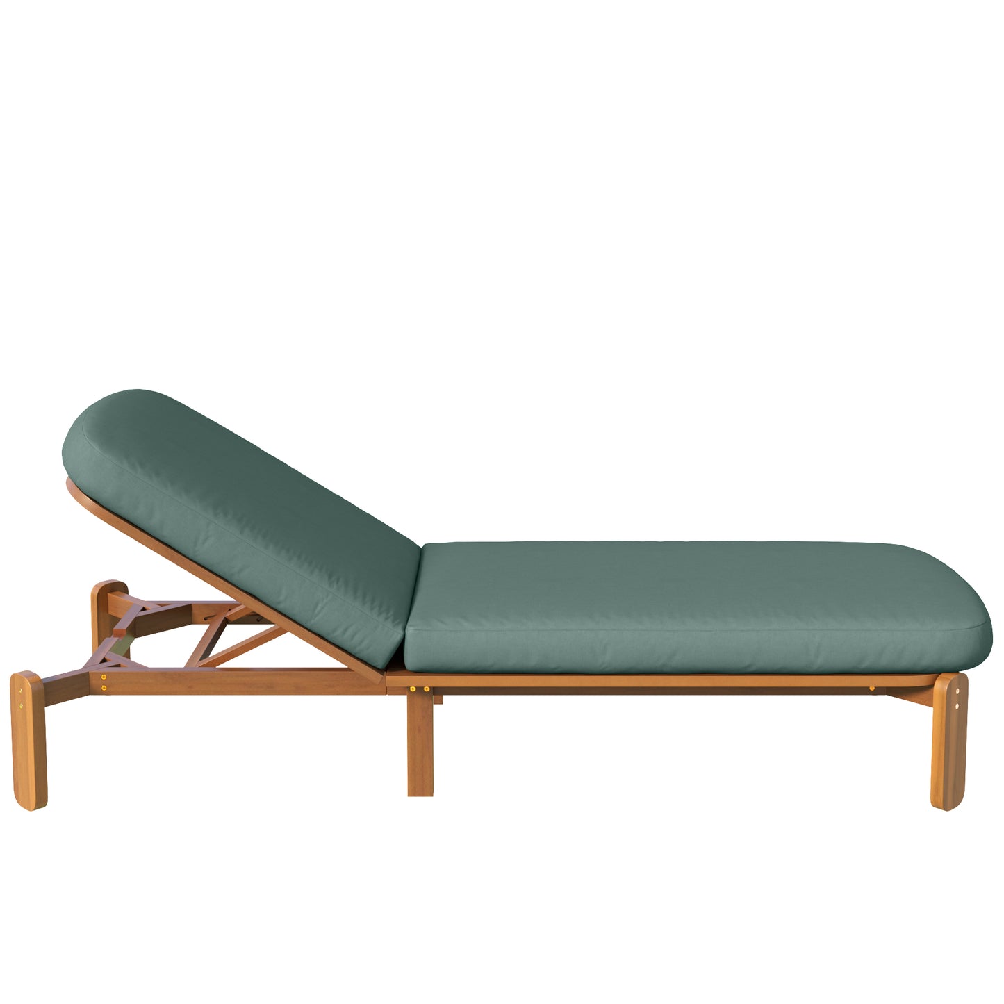 Outdoor Chaise Lounge Adjustable Patio Chaise Outdoor Reclining Chair Pool Lounge Chair with Adjustable Backrest for Patio, Poolside or Beach, Green