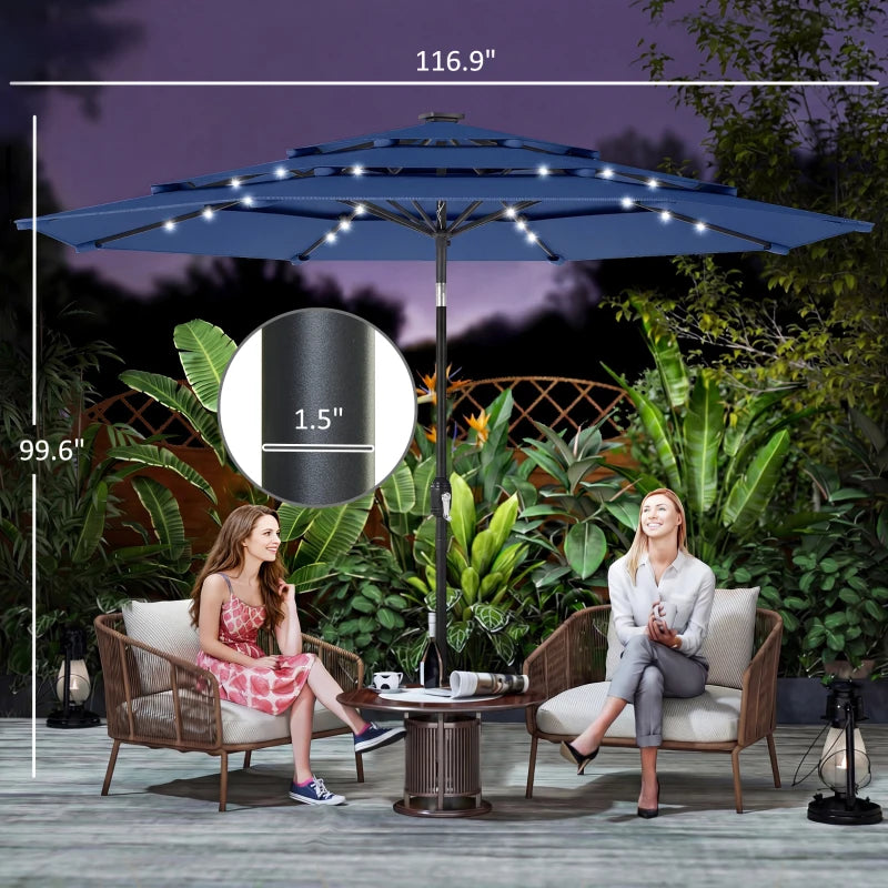 Garden Umbrella,3 Tier Outdoor Table Umbrella,Outdoor Patio Umbrella (Only Umbrella)