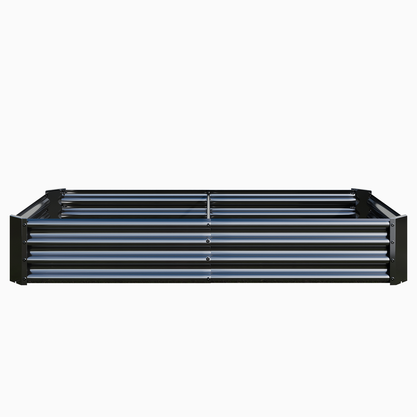 2PCS Black 6×3×1ft Metal Raised Rectangle Garden Planter Beds