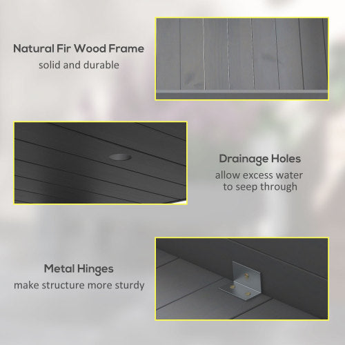 Elevated Garden Planter Box with Drainage System Gray for Herb Vegetable Flower Indoors/Outdoors