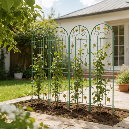 2-Pack 78.7 in. Height Metal Garden Rustproof Trellis Outdoor Flower Support for Climbing Plants in Black