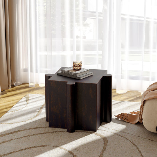 Puzzle Art Side Table, Modular Convex Edge MGO Table - Buy Singles or Combine for Custom Layouts,  Indoor & Outdoor,Antique Copper Color