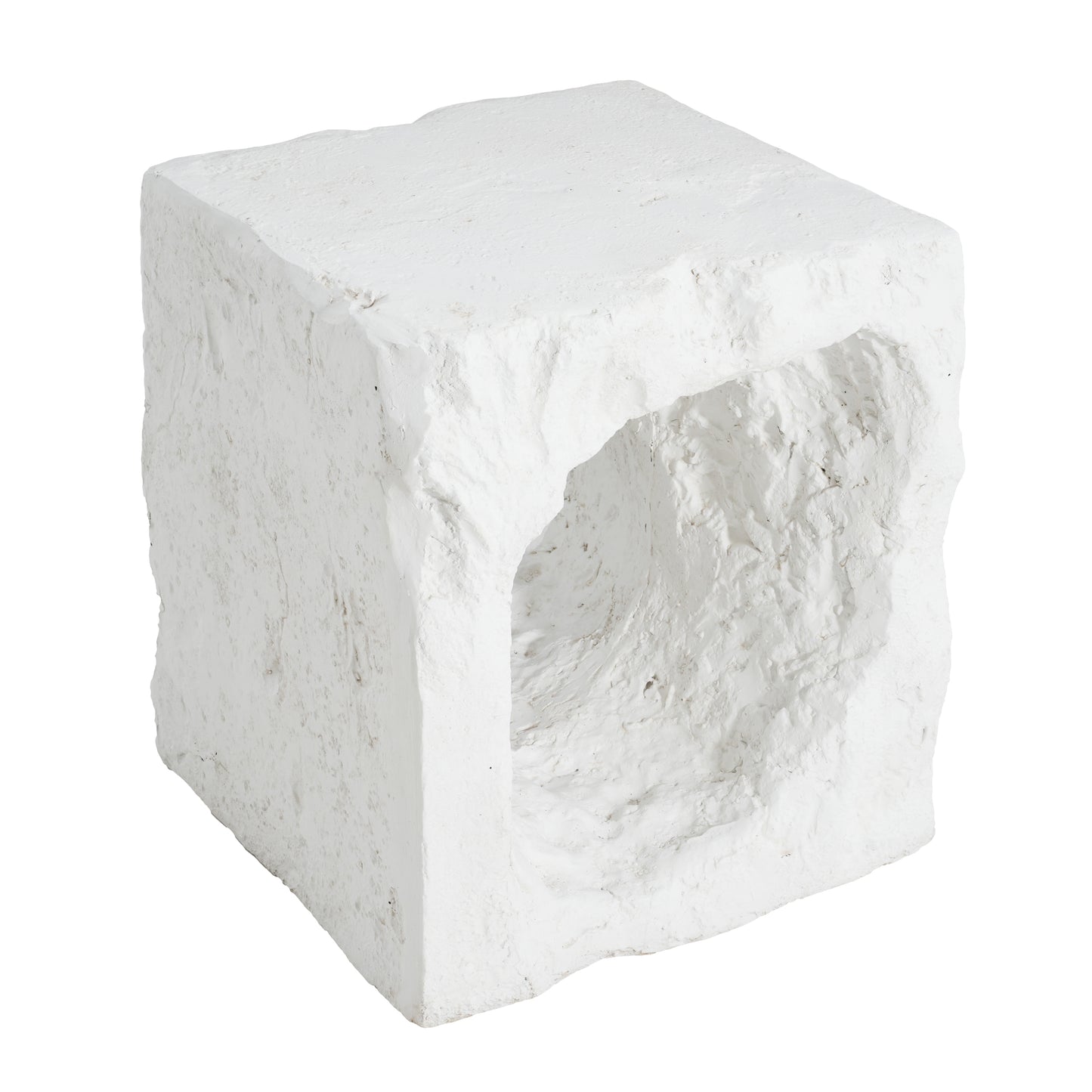 Lyra Outdoor Patio Karst Cave Inspired MGO Side Table, White