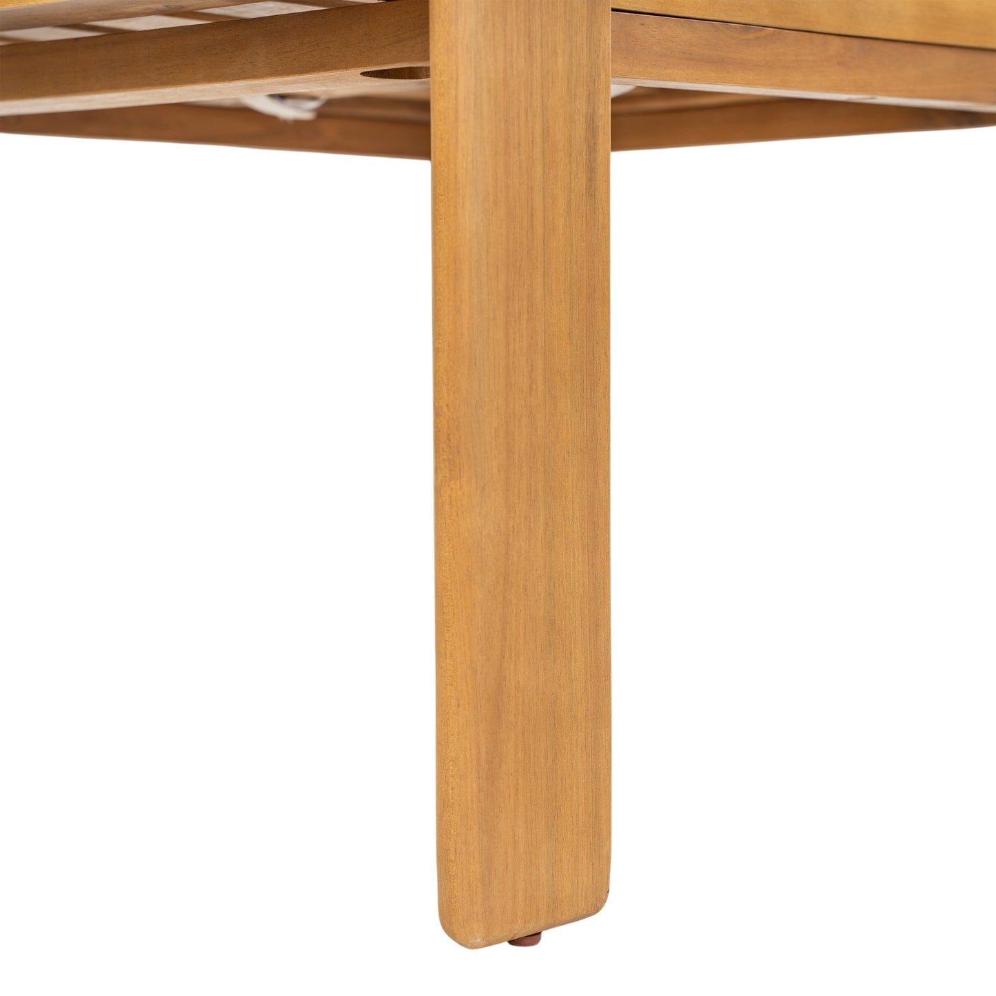 Kaja Outdoor Acacia Wood Dining Chair, Teak Finish Frame With Beige Cushion, Set of 2