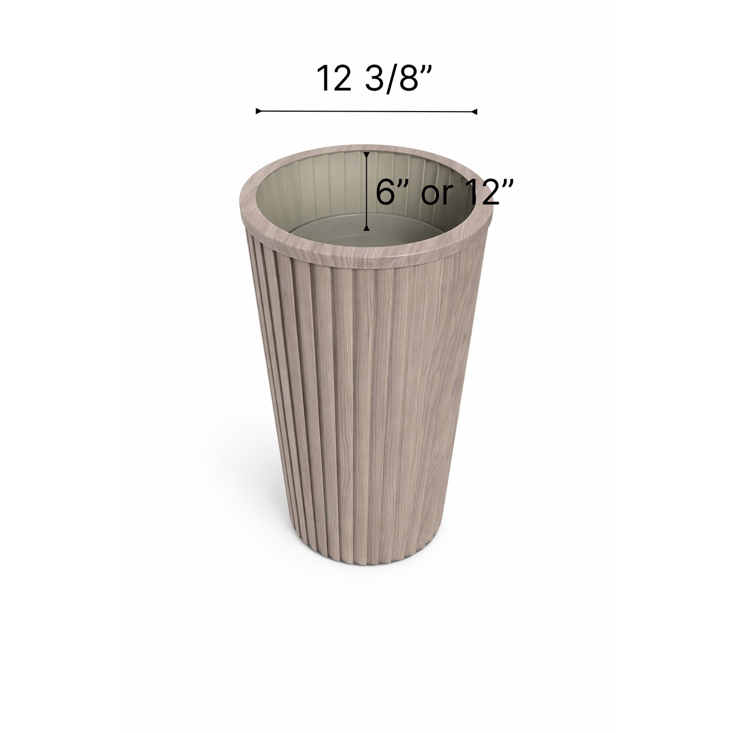 Round Strata Column Planter XL - Ash Brown