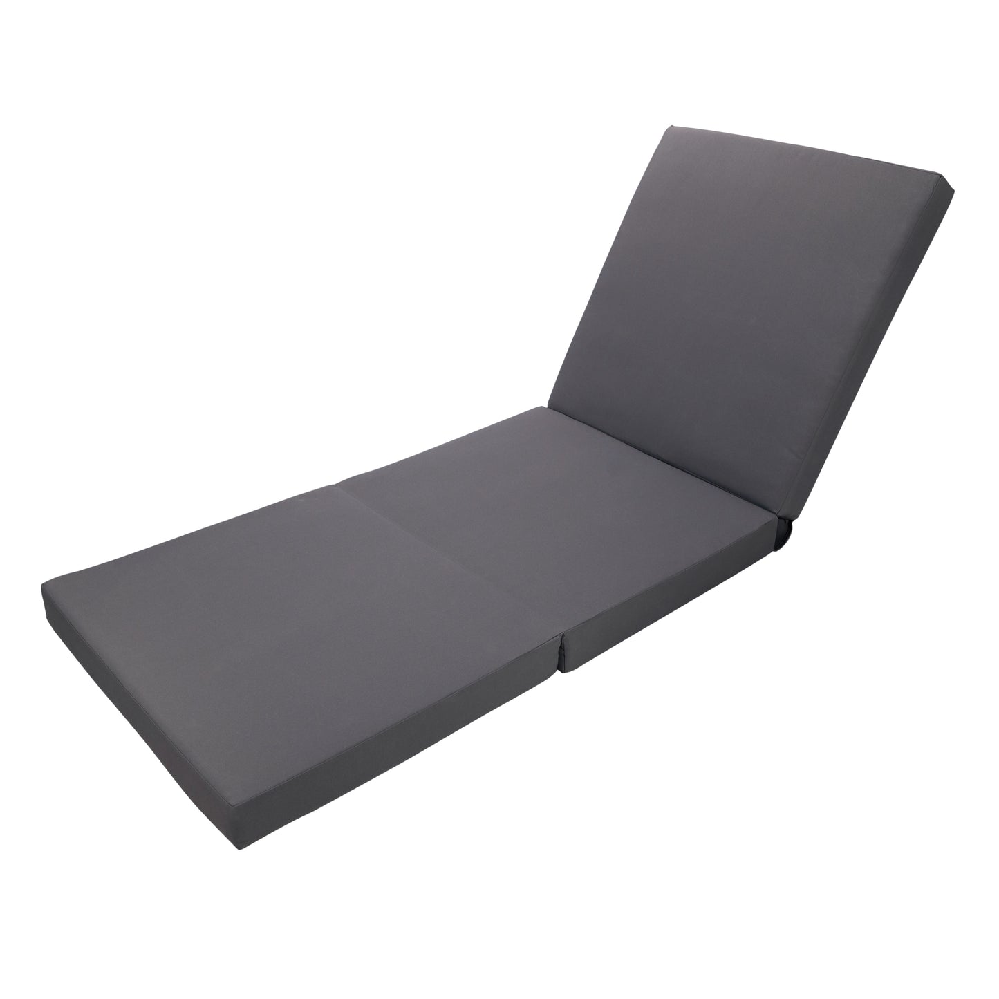 Lounge Chaise Set, Space Available On One Side, Acacia Solid Wood In light brown With Lounge Cushion (Dark Grey & Triple Fold) – Matching Cream Version Available