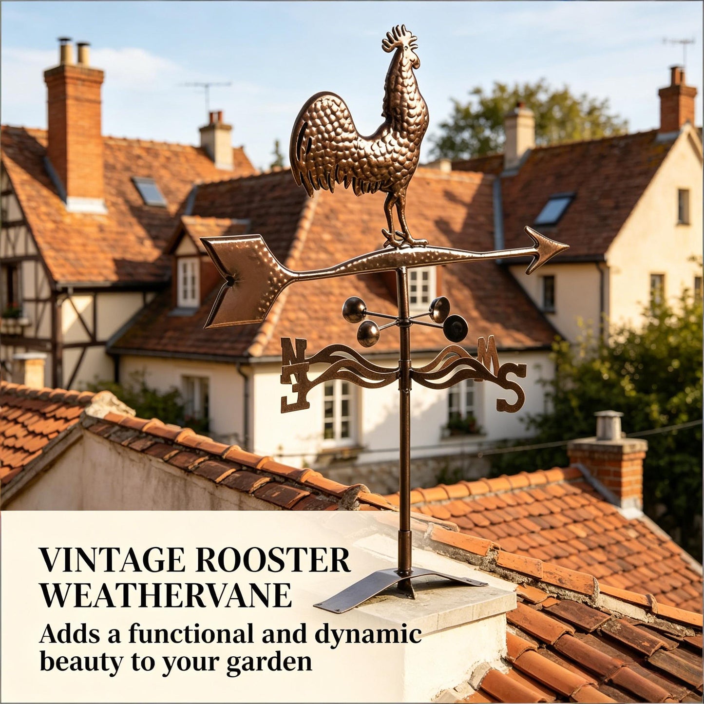 Roof Mount Wind Direction Indicator,Classic Weather Vanes,Rooster Weathervane