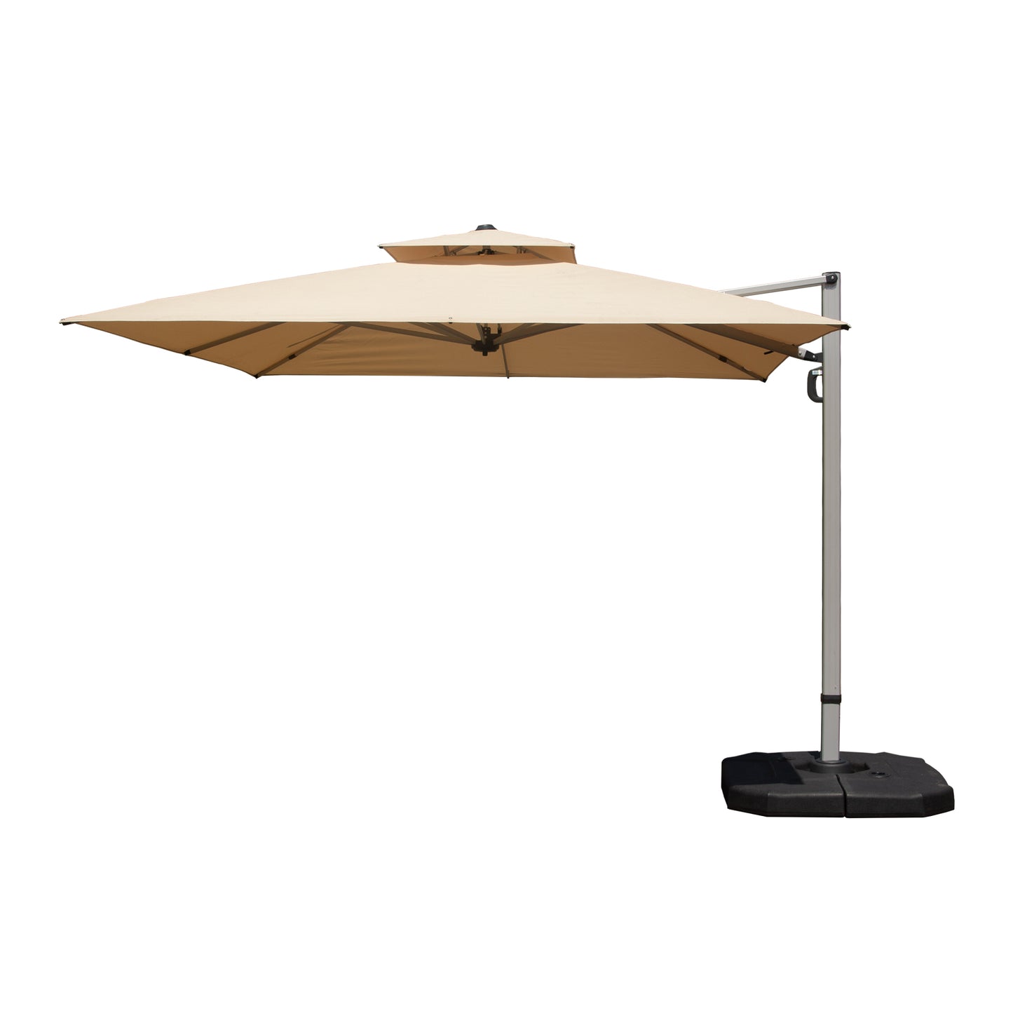 9 ft. Aluminum Cantilever Tilt Patio Umbrella with Center Pole, Beige (Base Not Included)