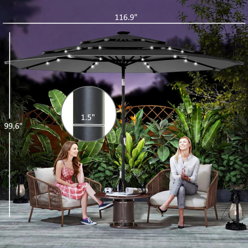 3 Tier Outdoor Table Umbrella,Outdoor Patio Umbrella (Only Umbrella)
