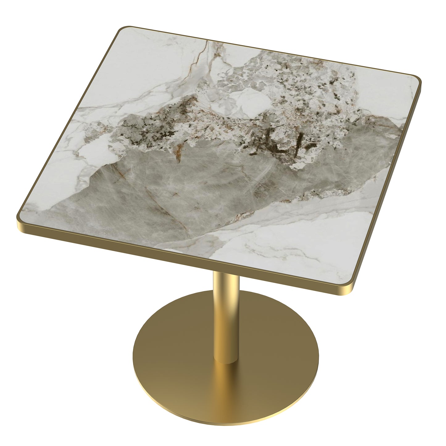 Square Modern Dinning Table 31.5 inches Bistro Table Tulip Table with Faux Marble top,Easy Assemble,Sturdy Metal Frame Diameter
