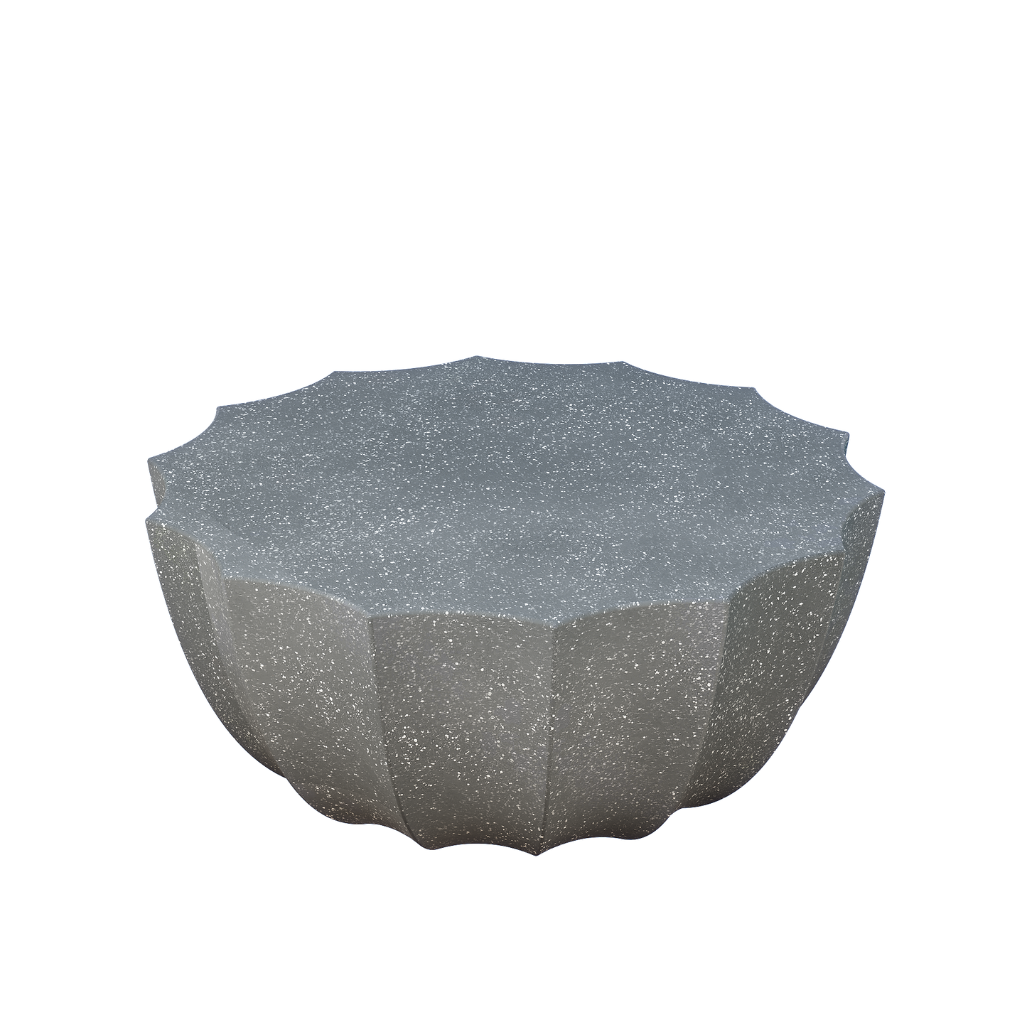 35.43" Modern Outdoor and Indoor Waterproof Coffee Table, Durable MgO Cement Design, Suitable for Terraces, Gardens, Backyards and Living Rooms ( Grey)