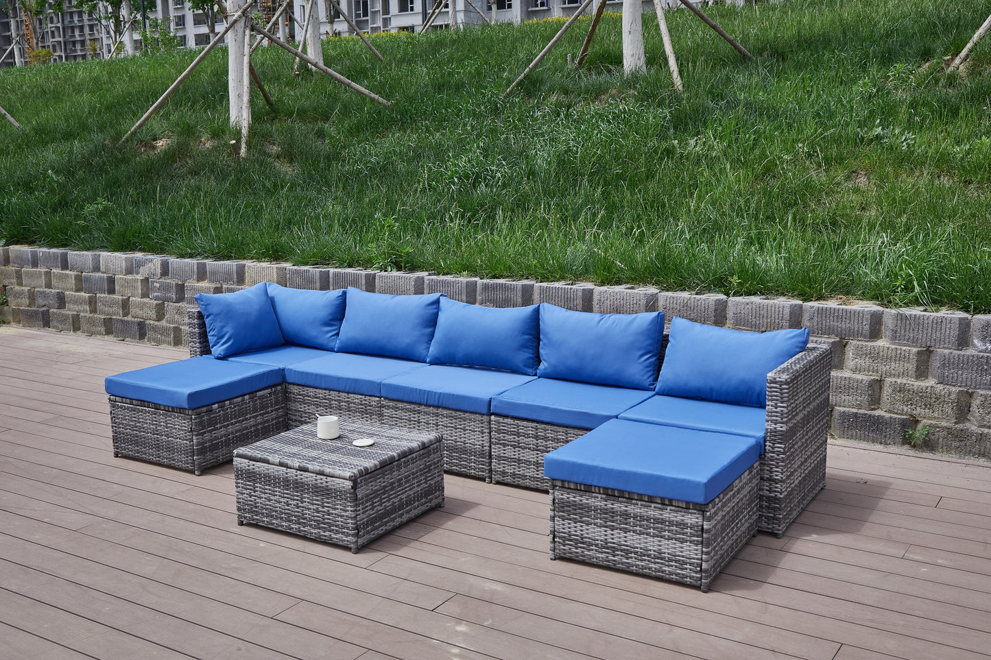 Patio Sofa with Cushions