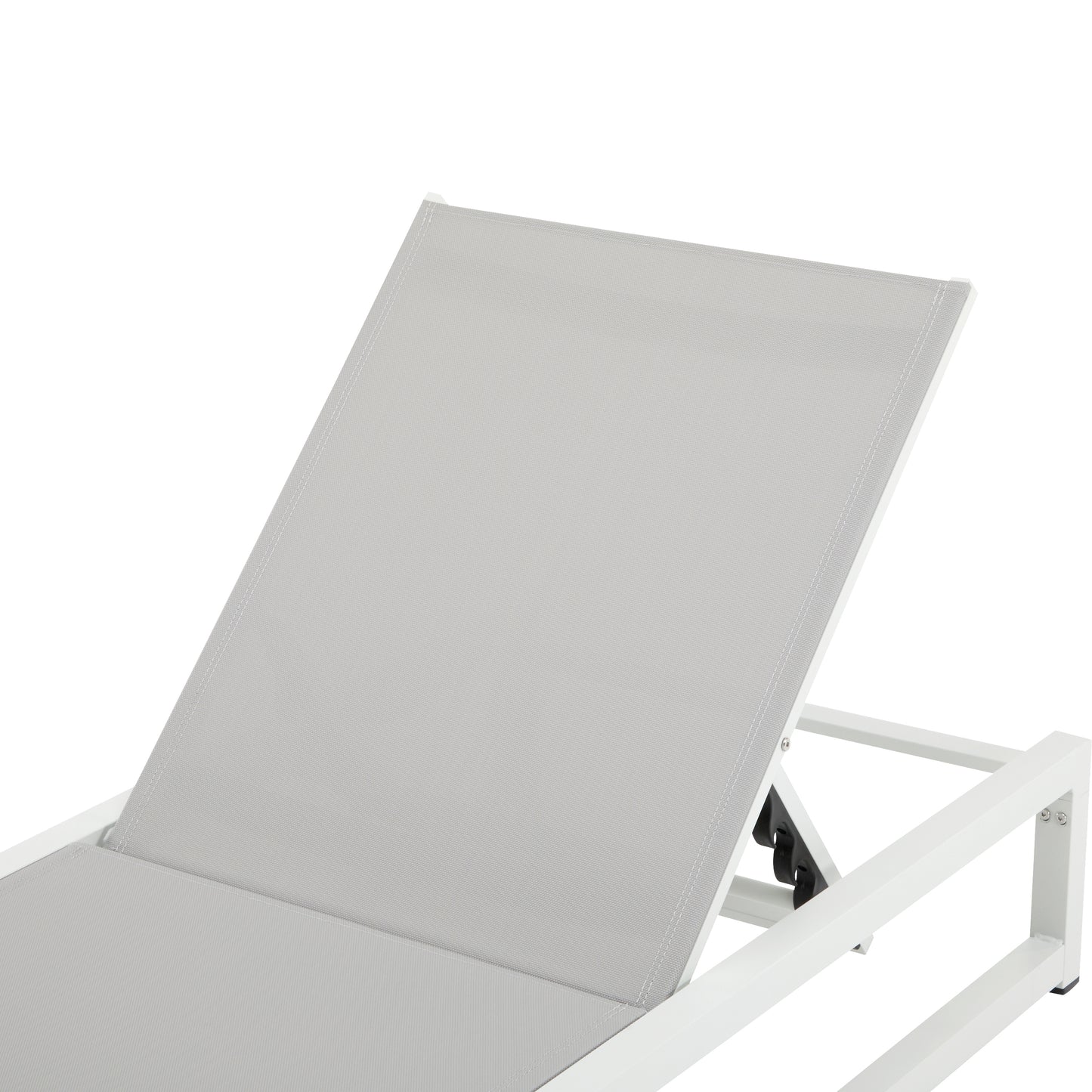5-Level Adjustable 2-Piece Outdoor Chaise Lounge, Durable Aluminum Frame & Textilene Mesh, Perfect for Patio/Poolside