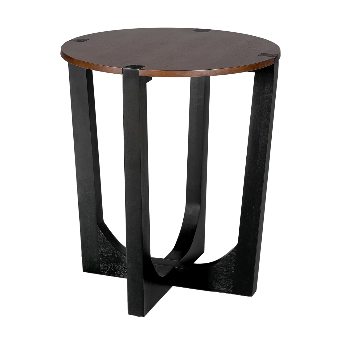 ACACIA SOLID WOOD SIDE TABLE,BROWN & BLACK COLOR