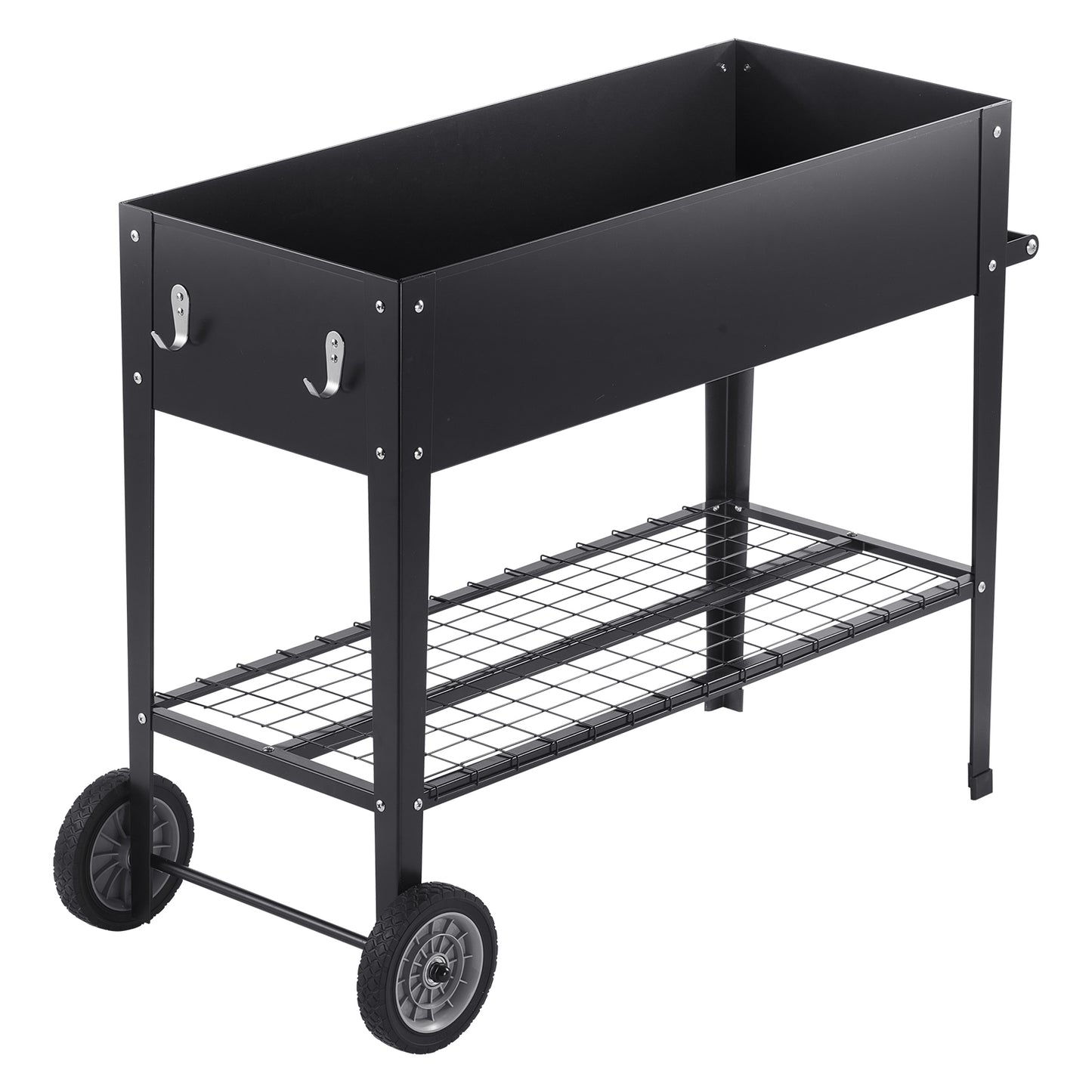 Raised Garden Bed, 42.5 x 19.5 x 31.5 inch Galvanized Metal Planter Box, Elevated Outdoor Planting Boxes with Legs, for Growing Flowers/Vegetables/Herbs in Backyard/Garden/Patio/Balcony, Black