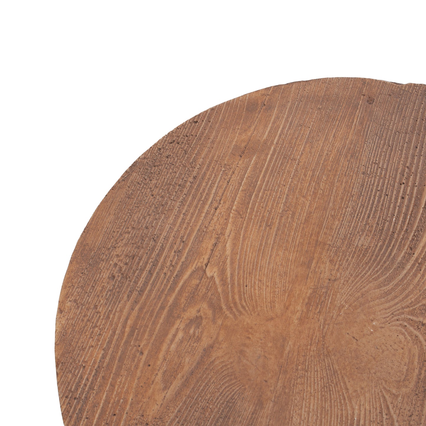 Iris Outdoor Patio Three-Legged Wood-Grain Round MGO Side Table, Brown