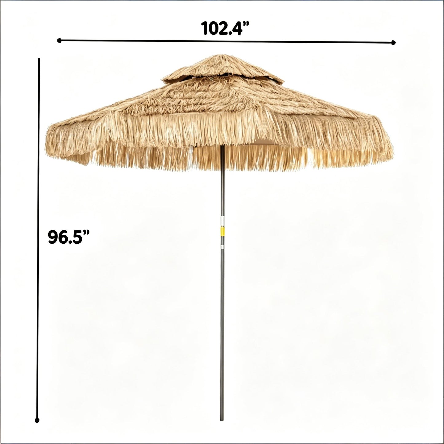 Straw Tassel Design Garden Umbrella,Hawaiian Style Outdoor Umbrella,Patio Umbrella(Only Umbrella)