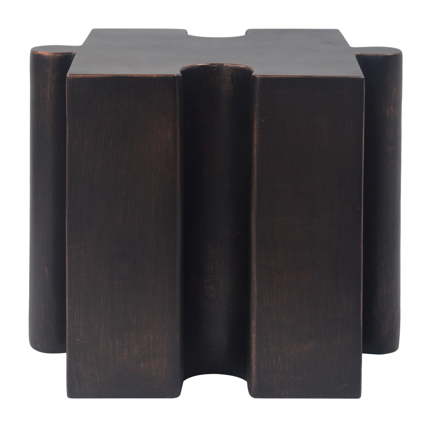 Puzzle Art Side Table, Modular Concave Edge MGO Table - Buy Singles or Combine for Custom Layouts, Indoor & Outdoor,Antique Copper Color