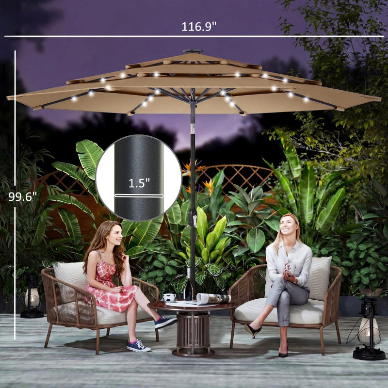 Backyard Umbrella,3 Tier Outdoor Table Umbrella,Outdoor Patio Umbrella (Only Umbrella)