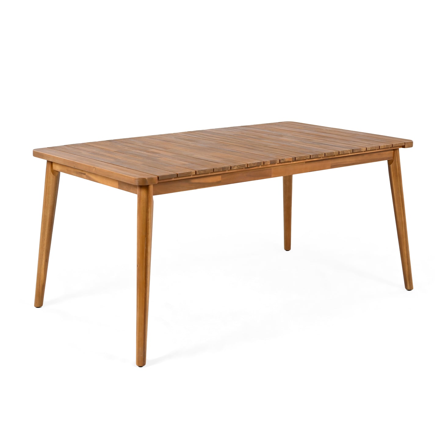 Acacia Wood Dining Table 6-Person Outdoor Table, Farmhouse Furniture for Patio, Garden, Backyard, Teak 180 LBS Weight Capacity 63"L