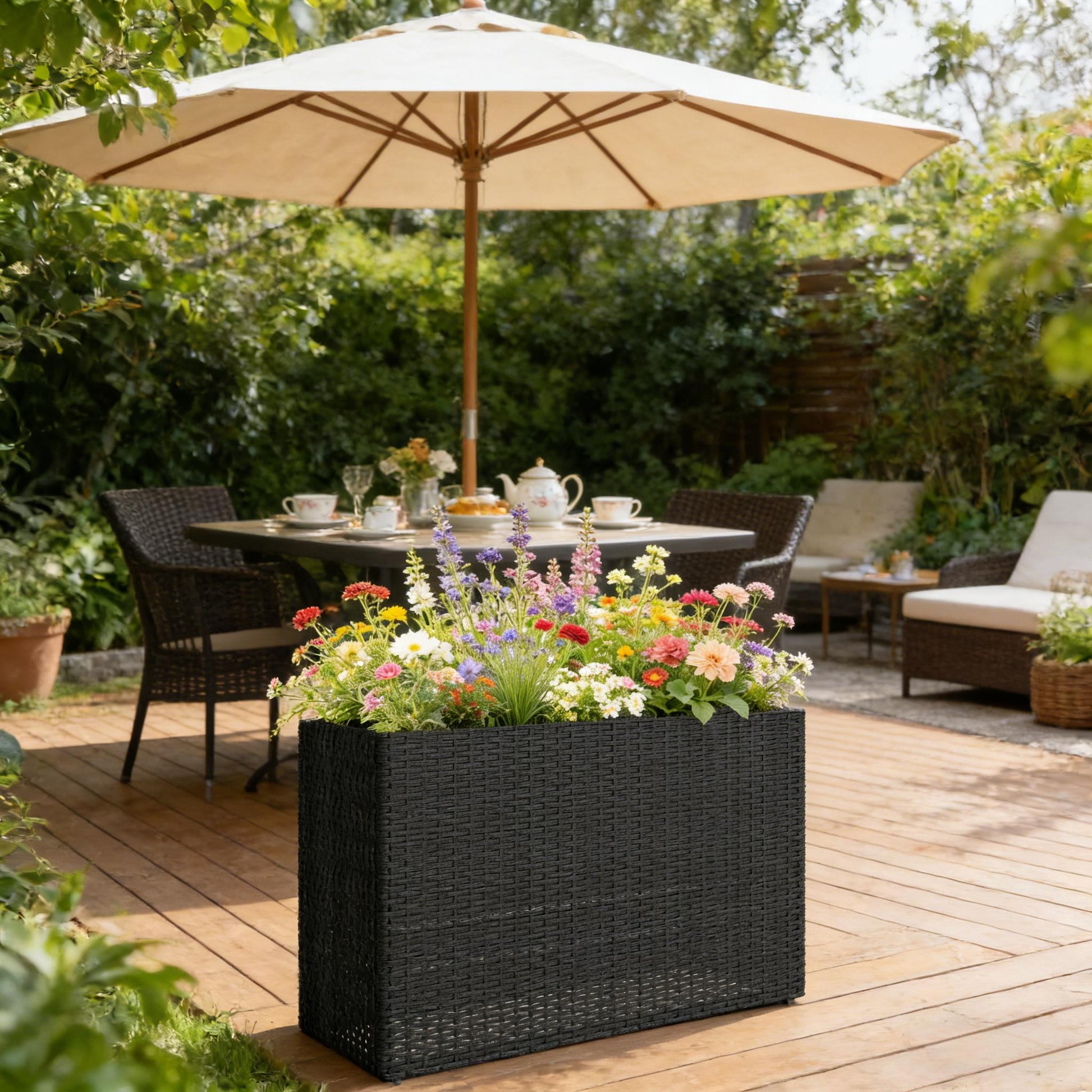 Outdoor Planter Box,Modern Elevated Planter Box,Raised Garden Bed