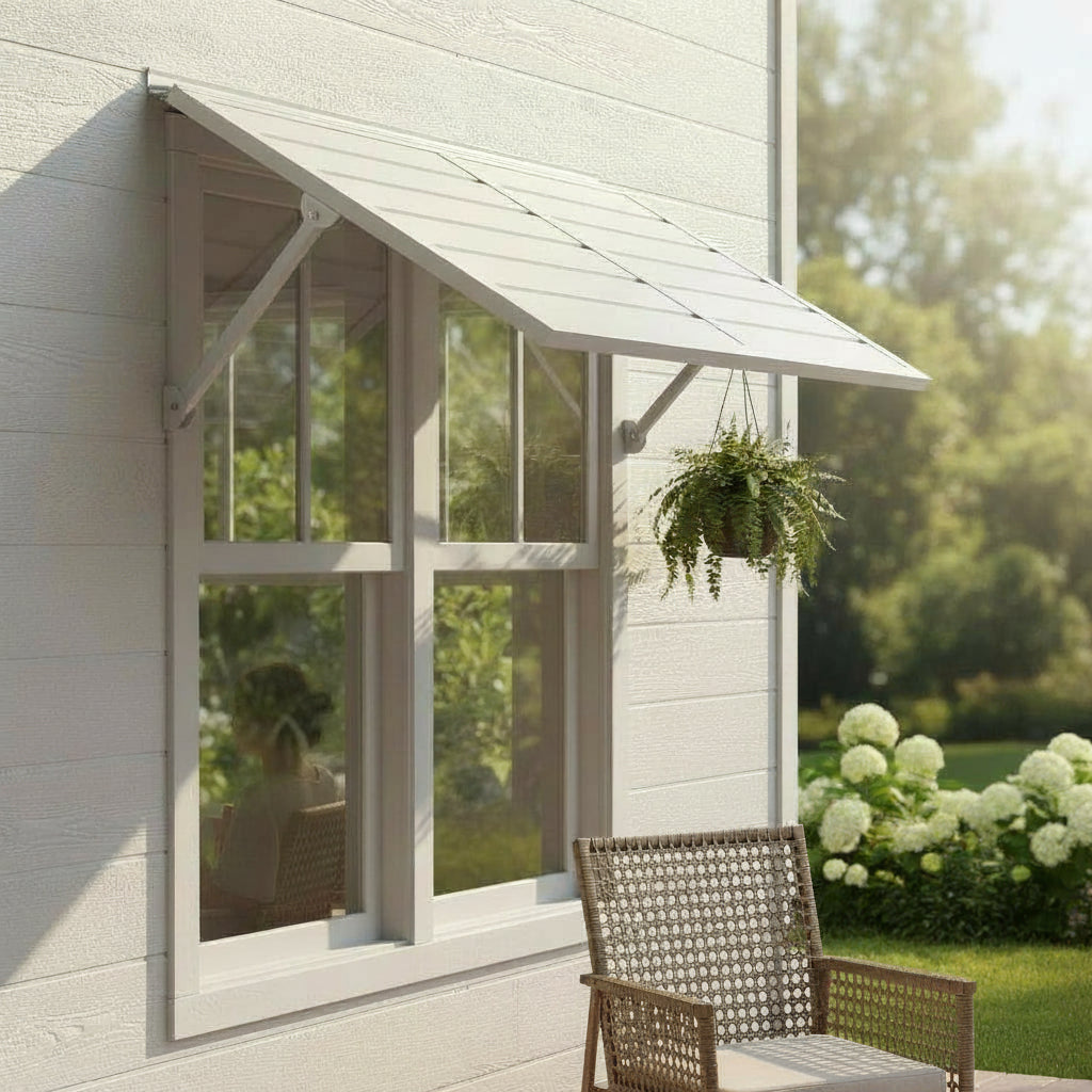 Terrace Metal Awning 4.6 - White