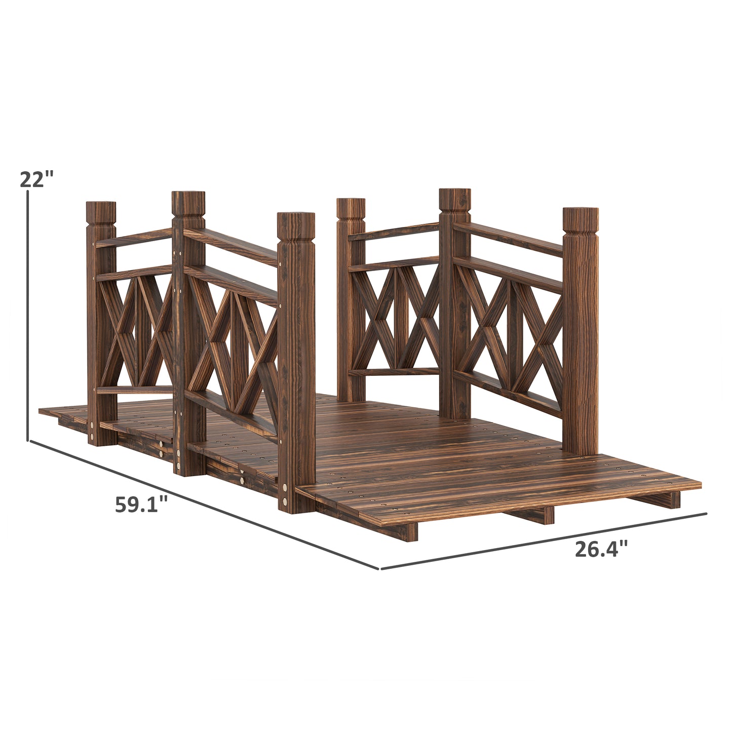Garden Bridge,Wooden Garden Bridge Footbridge for Backyard Ponds, Creeks, Streams