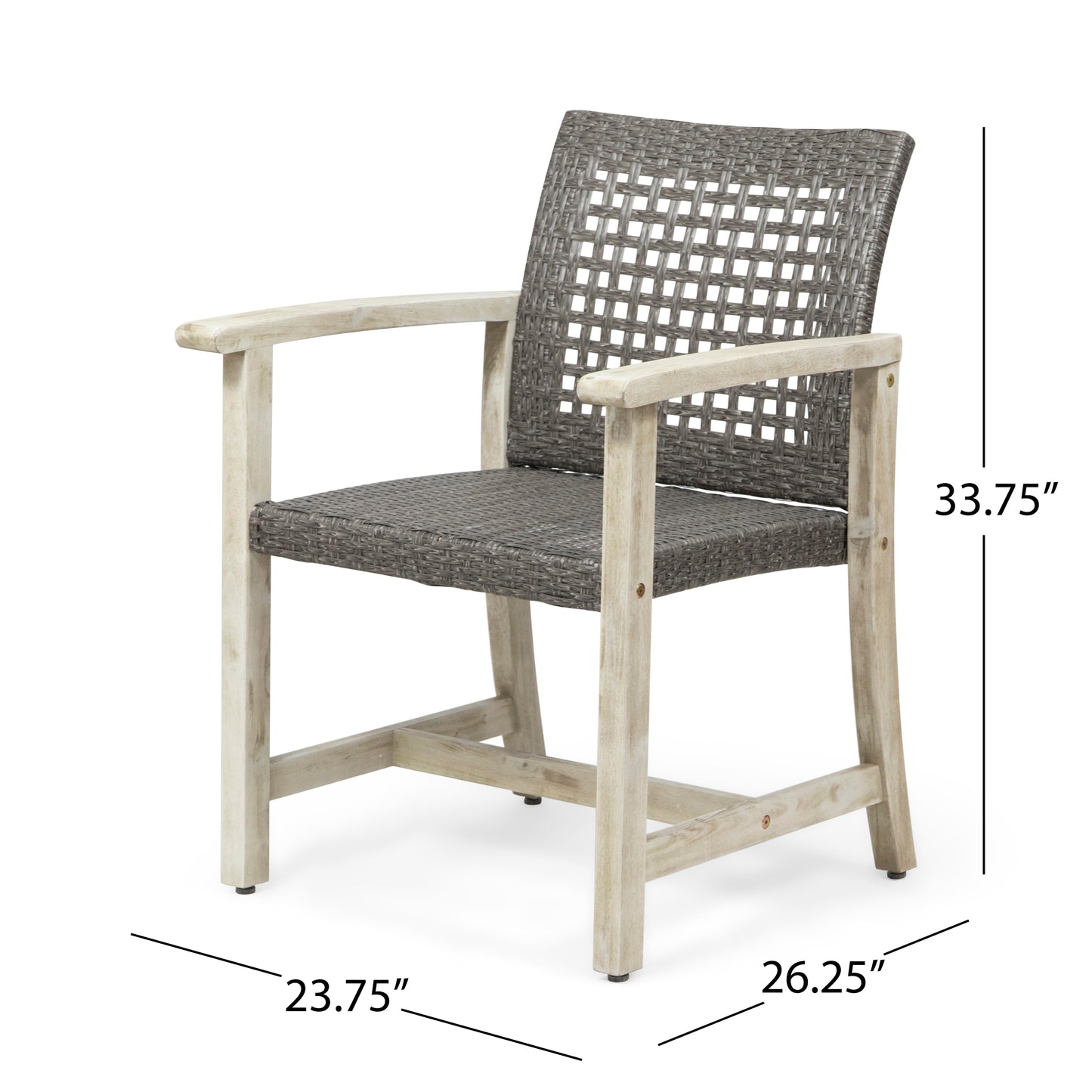 HAMPTON WOOD AND WICKER DINING CHAIR( SET OF 2 )