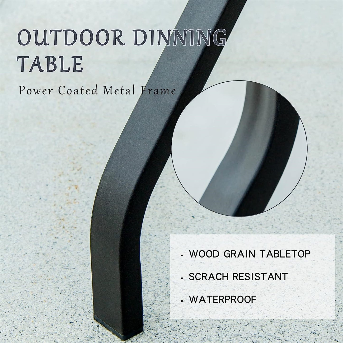 Outdoor Patio Bar Table Square Metal Table with Wood-Look Tabletop, for Garden Balcony Backyard Deck(1 Table)