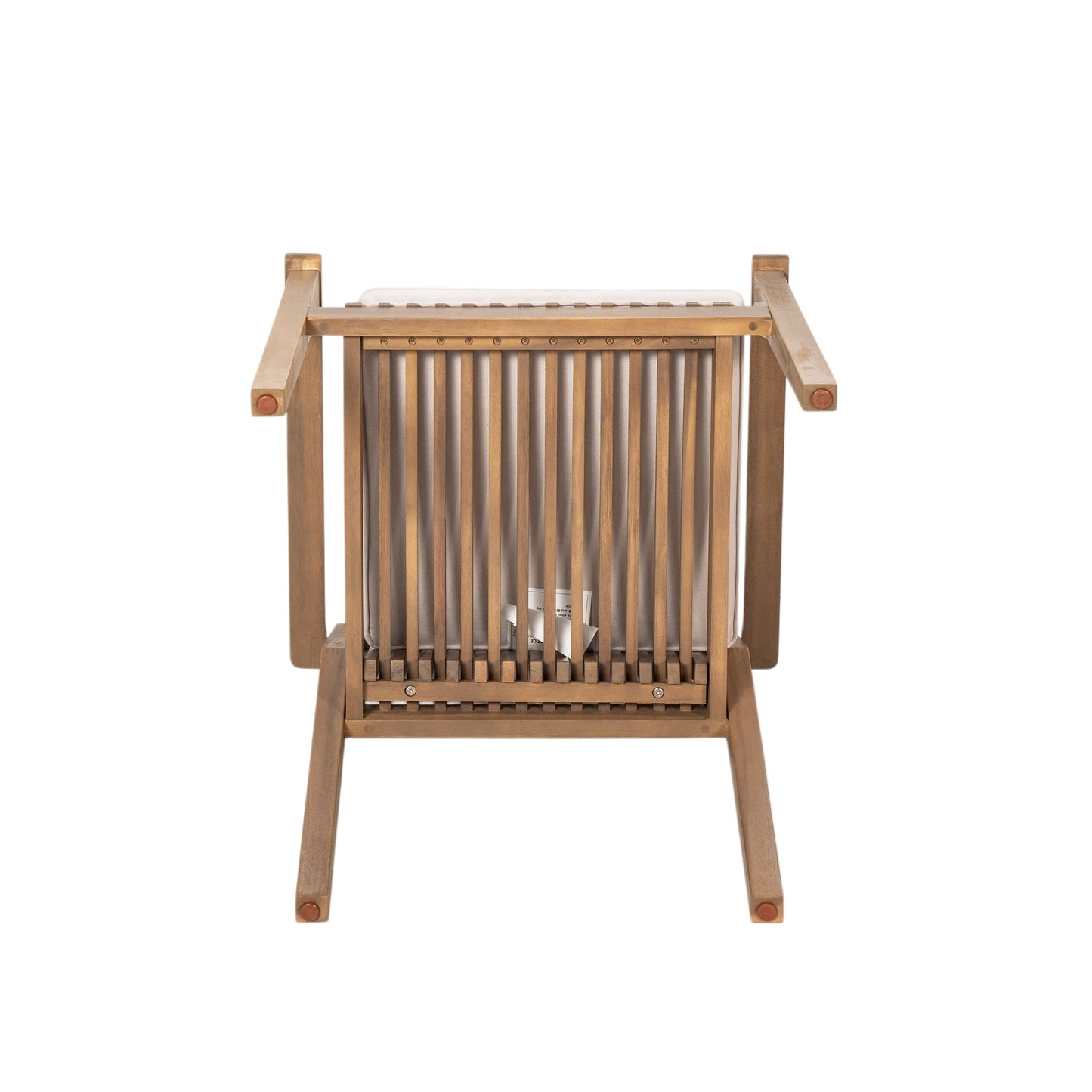 Patio Dining Chair Set of 2 - Sturdy Acacia Wood, Comfortable Waterproof Seating, 400 lbs Capacity, Brown Color Frame