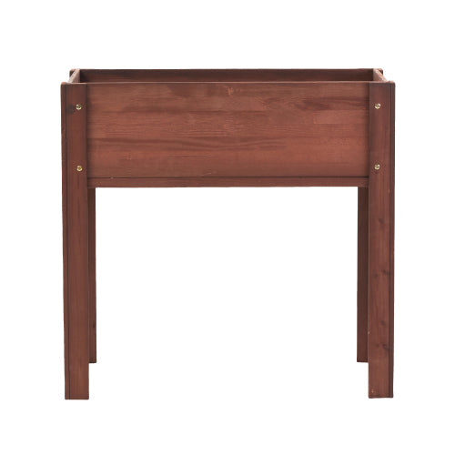 31x31x16 in. Brown Solid Wood Rectangular Raised Garden Bed with Legs, Elevated Wooden Planter Box for Outdoor Plants