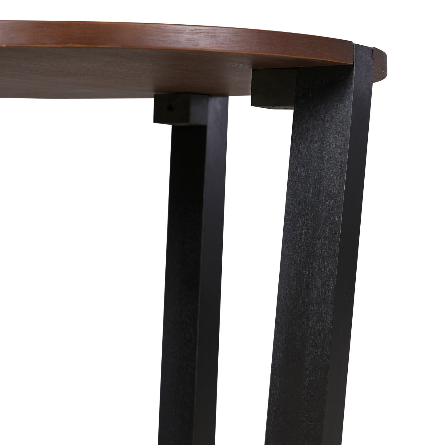 ACACIA SOLID WOOD SIDE TABLE,BROWN & BLACK COLOR