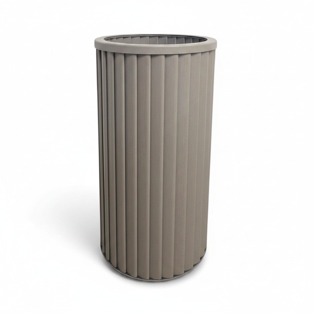 Round Strata Column Planter LG - Grey Brown
