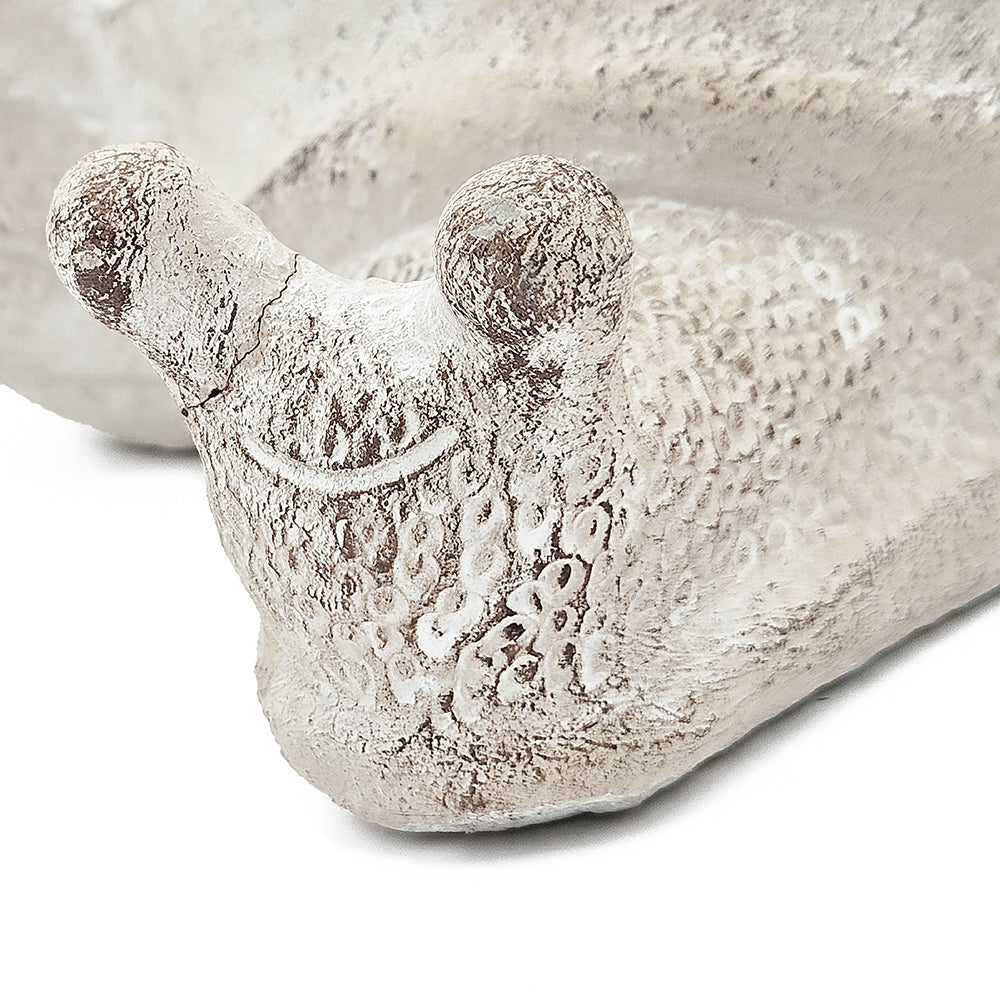 9.5x8.3x6" Decorative Sand and Cement Snail Planter with Textured Beige Finish
