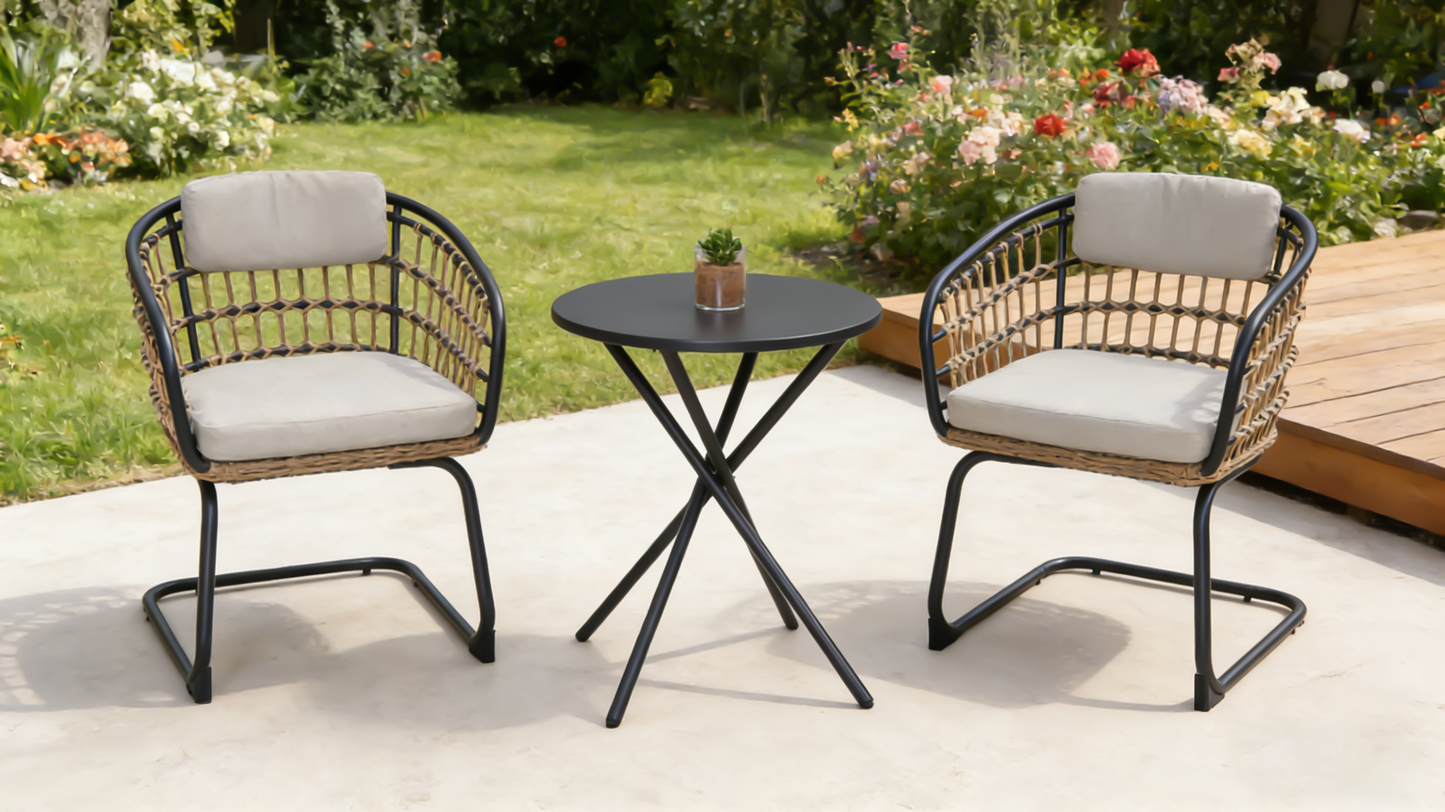 Wicker Dining Chair-SET OF 2 is designed to elevate your patio, balcony, or garden space into a cozy, stylish spot for relaxation and connection.