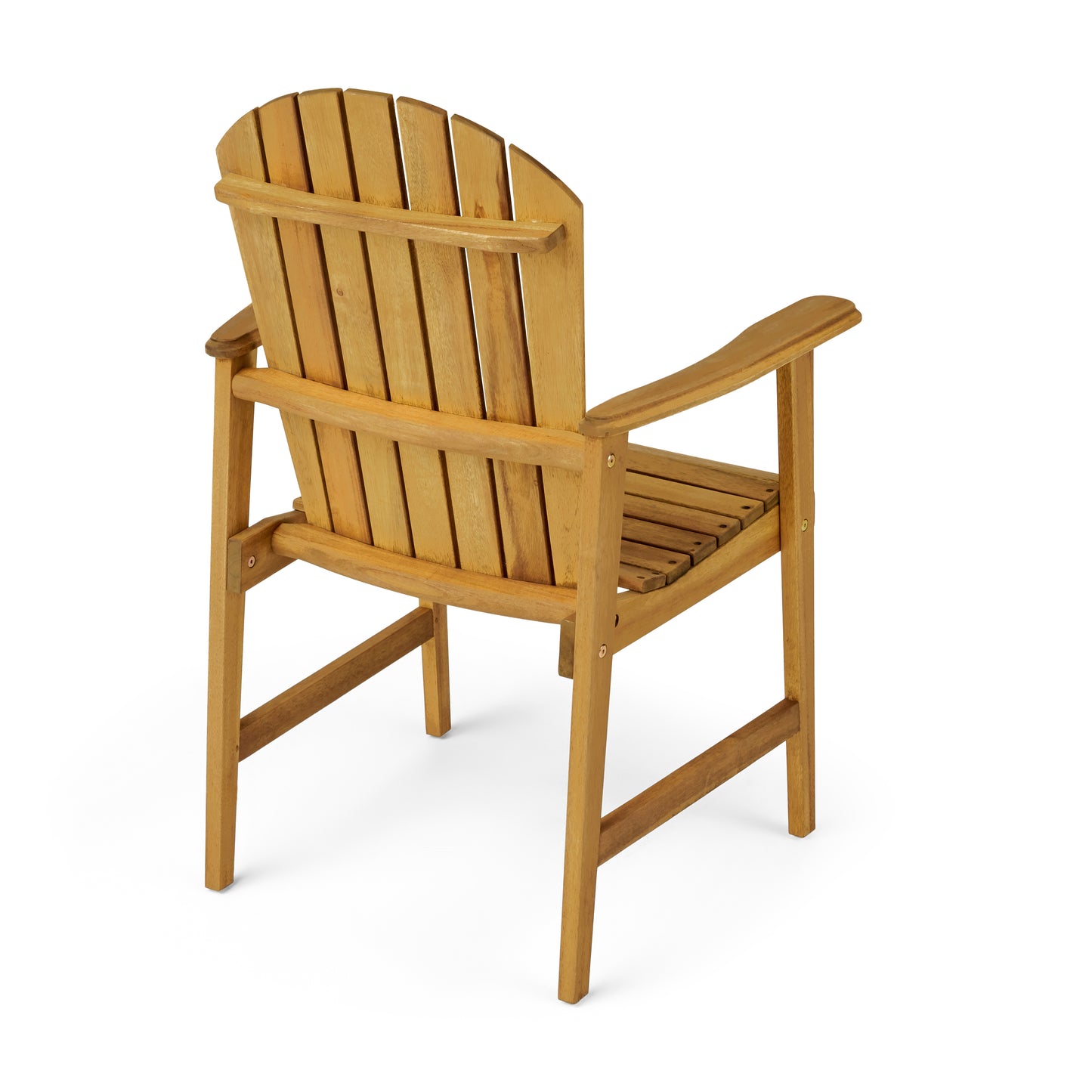 Outdoor Weather Resistant Acacia Wood Adirondack Dining Chairs (Set of 2), Natural Finish
