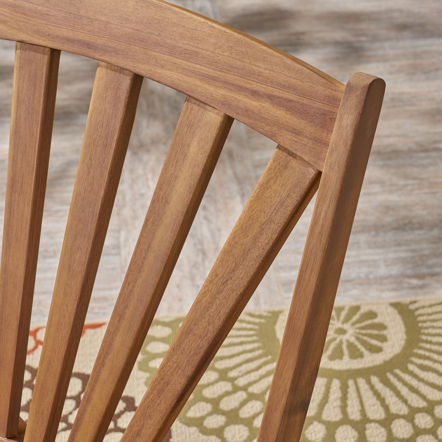 Outdoor Acacia wood Rocking Chair with Retractable foot panel,Rocker Patio Rocking Chair for Porch, Patio, Balcony,