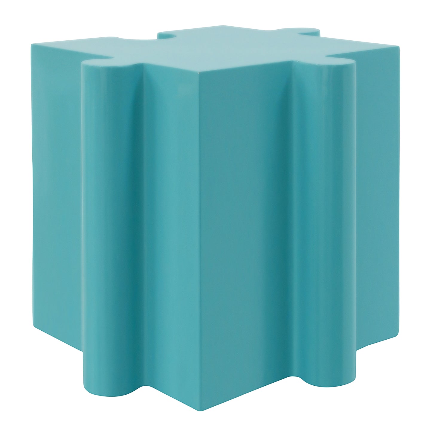 Puzzle Art Side Table, Modular Convex Edge MGO Table - Buy Singles or Combine for Custom Layouts,  Indoor & Outdoor,Light Blue Color