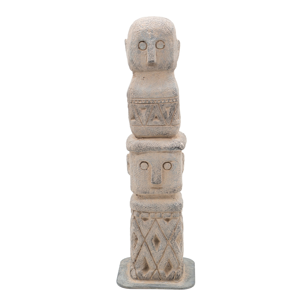 3.5x3.5x15.7" Ancient Tribe Decor, Indoor Outdoor Garden Decor