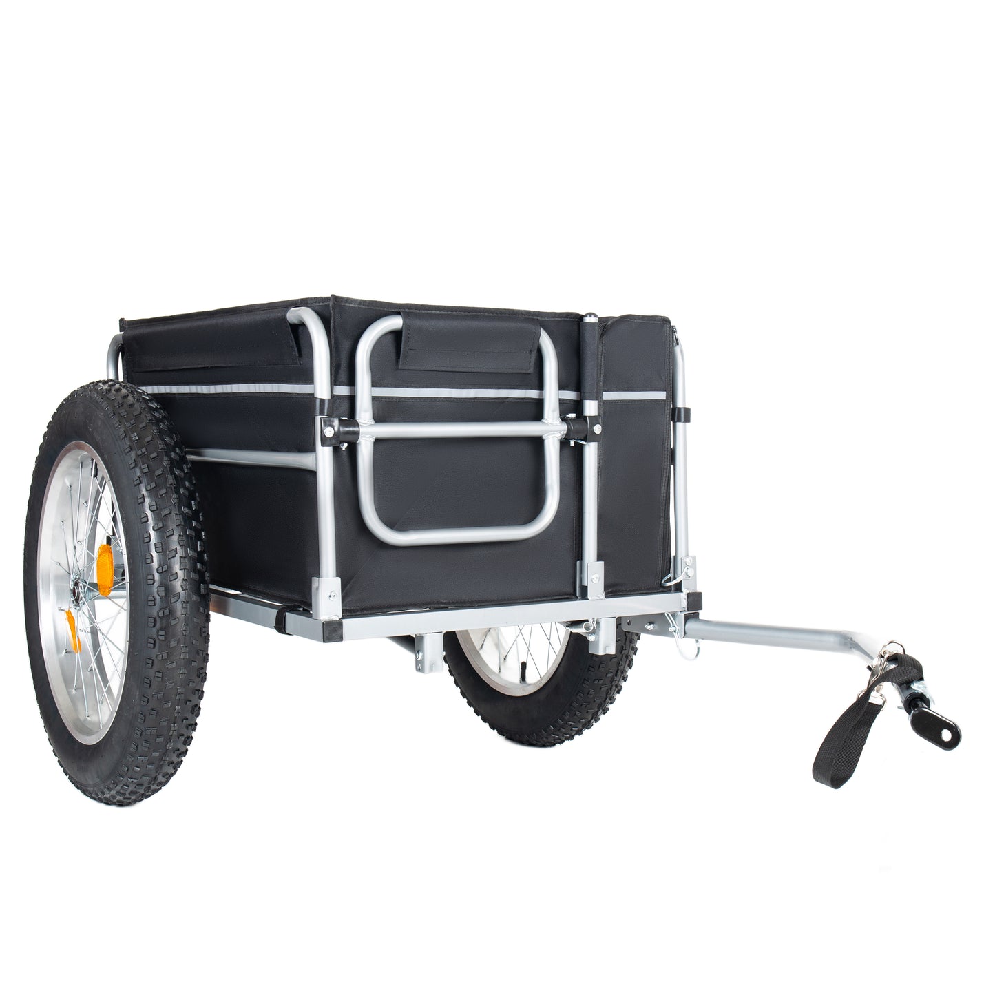 Upgraded 23"x4.0 Fat Tires Bike Cargo Trailer, 150LBS Load Capacity Heavy-Duty Bicycle Wagon Cart, Foldable Compact Storage, Universal Safe Hitch System, for Camping, Groceries & Hauling Essentials