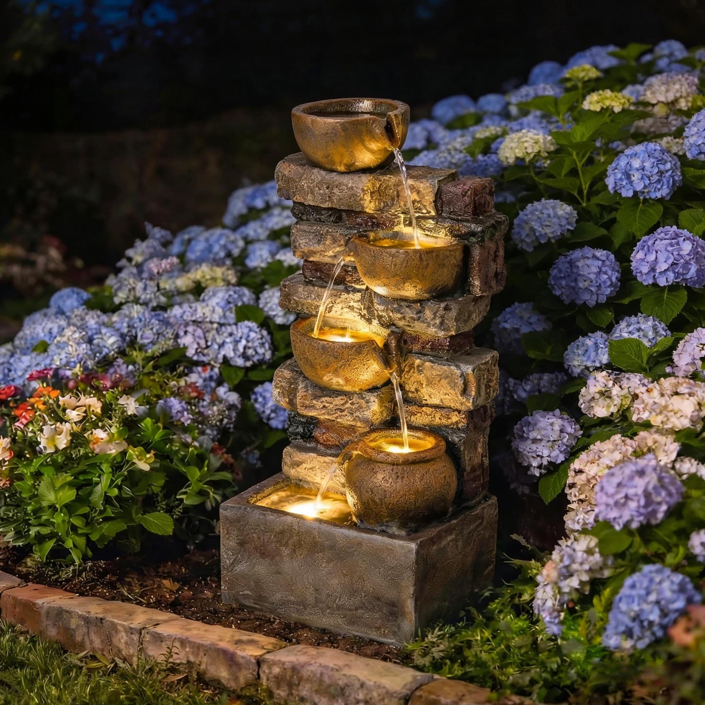 Garden Cascading Waterfall,Outdoor Fountain