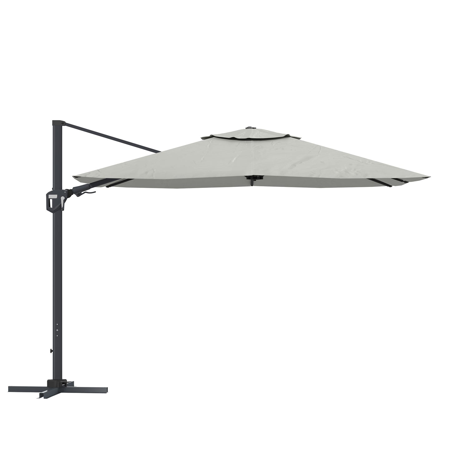 11FT Square Cantilever Patio Umbrella in Gray (without Umbrella Base)