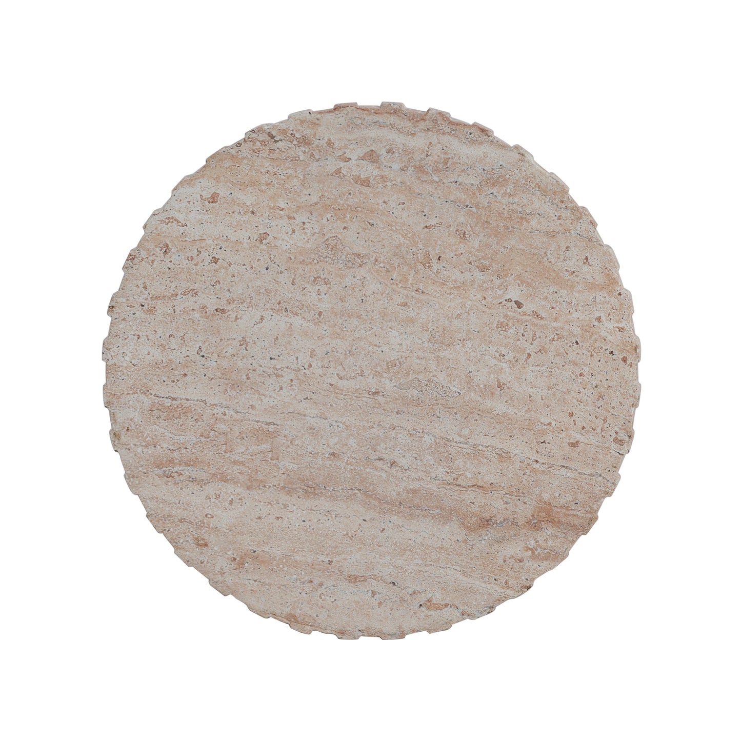 Outdoor/Indoor Lightweight Concrete Side Table,Travertine Finish