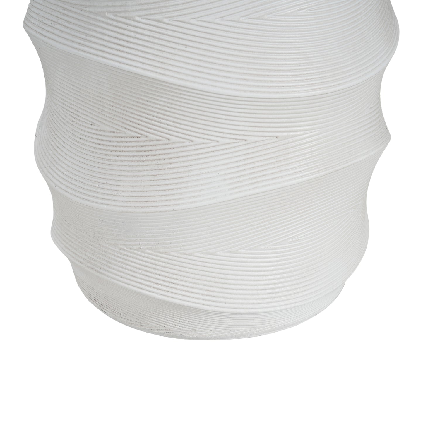Antique-Style Magnesium Oxide Outdoor Side Table, White Finish