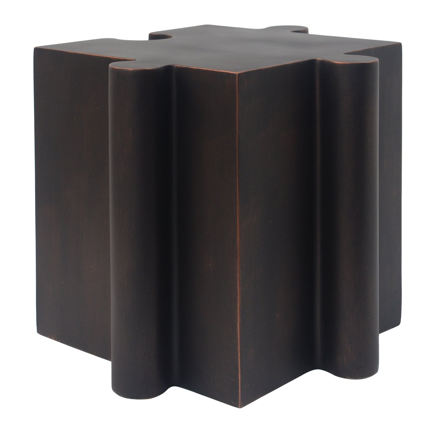 2-Piece Artistic Puzzle Table Set,Modular MGO Side Tables with Interlocking Design (1 Convex & 1 Concave), 200lb Capacity for Indoor & Outdoor, Antique Copper Color