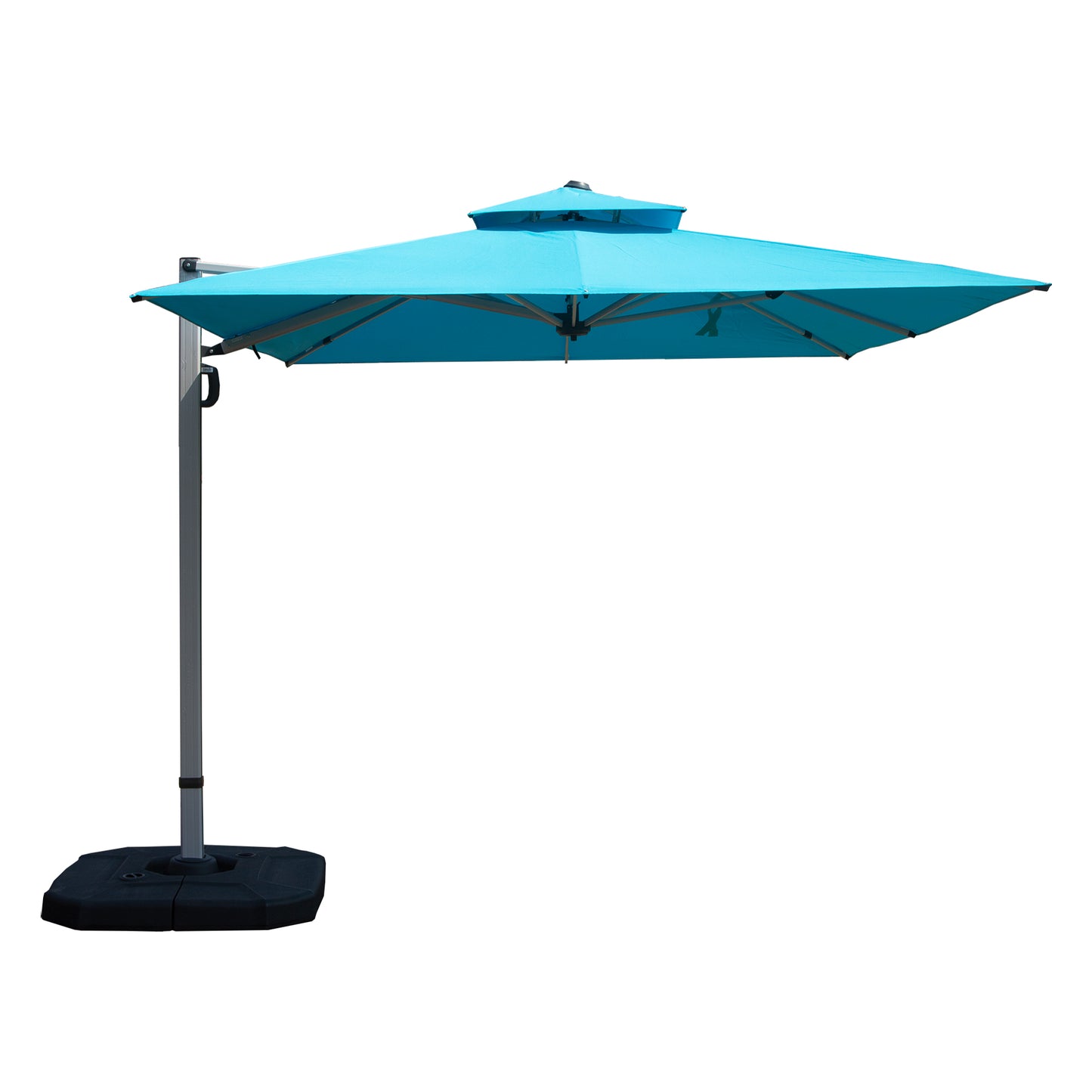 9'x 11' Rectangle Cantilever Umbrella with Center Pole, Lake Blue (Base Not Included)